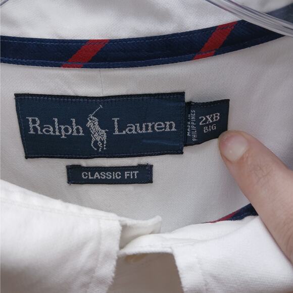 Ralph Lauren Short Sleeve Pony Logo Classic Fit Button Down Shirt White Size 2XB - Picture 5 of 8